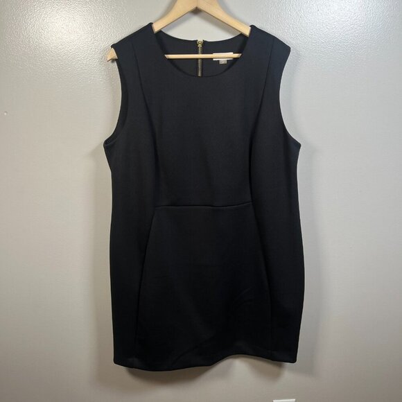 Calvin Klein Scuba Sheath Dress Size 22W Black Career Work Funeral Office - Picture 1 of 7